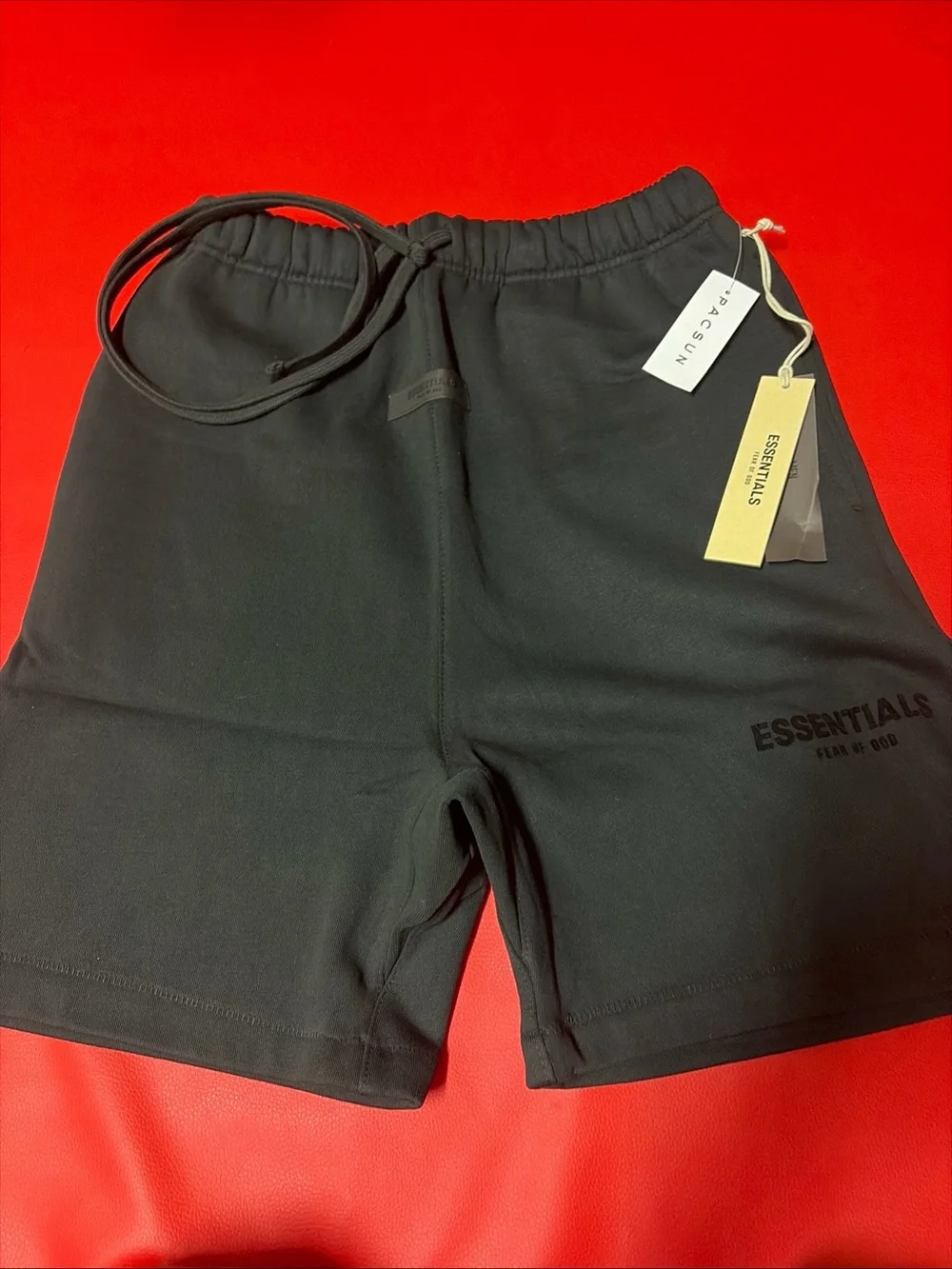 Fear of God ESSENTIALS Black Drawstring Athletic Shorts
